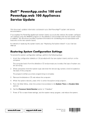 Dell PowerApp .cache 100 Dell PowerApp.cache 100 and PowerApp.web 100
    Appliances Service Update
