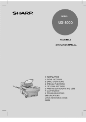 Sharp UX-5000 UX-5000 Operation Manual