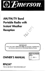 Emerson RP6247 Owners Manual
