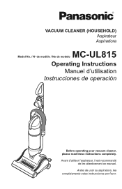 Panasonic MC-UL815 MC-UL815 Owner's Manual (Multi-Language)