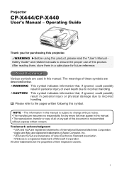 Hitachi CP-X444W User Manual