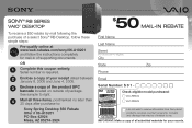 Sony VGC-RB60G $50 Mail-in Rebate