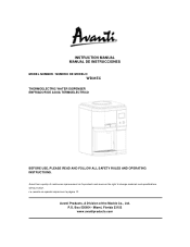 Avanti WD31EC Instruction Manual