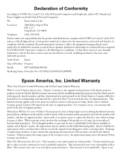 Epson G5150NL Warranty Statement