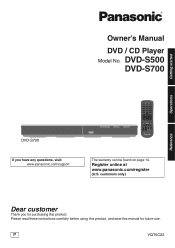 Panasonic DVD-S700 DVD-S700 Owner's Manual (English)