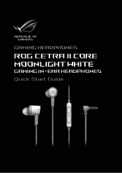 Asus ROG Cetra II Core Moonlight White Quick Start Guide Multiple Languages