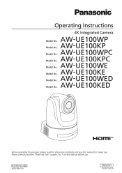 Panasonic AW-UE100 Operating Instructions