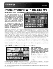 Vaddio ProductionVIEW HD-SDI MV ProductionVIEW HD-SDI MV Tech Spec