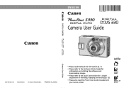 Canon PowerShot S330 PowerShot S330, Digital IXUS 330 Camera User Guide