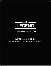 Polk Audio Legend L800 - Right Owner Manual