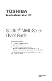 Toshiba Satellite M640-ST2N01 User Guide