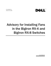 Dell PowerConnect B-RX Advisory for Installing Fans