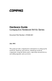 HP Evo n410c Compaq Evo Notebook N410c Series Hardware Guide