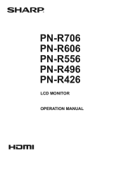 Sharp PN-R706 PN-R Series Operation Manual