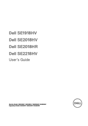 Dell SE2018HV Monitor Users Guide