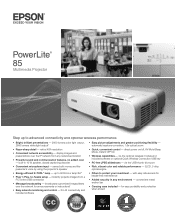 Epson PowerLite 85 Product Brochure