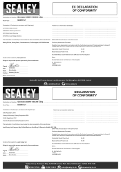 Sealey GG2800 Declaration of Conformity