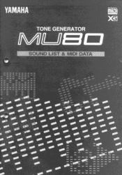 Yamaha MU80 MU80 Sound List and MIDI Data