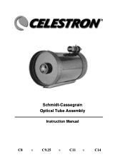 Celestron C8-A XLT CGE Optical Tube Assembly Schmidt-Cassegrain Optical Tube Assembly Manual