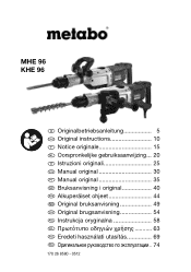Metabo KHE 96 Operating Instructions