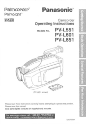 Panasonic PVL551 PVL551 User Guide