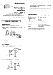 Panasonic WVLZ628S WVLZ628S User Guide