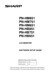 Sharp PN-HB851 PN-HB Series | PN-HM Series Software Guide