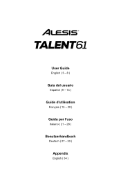 Alesis Talent 61 User Guide