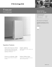 Frigidaire FFFU13M1QW Product Specifications Sheet