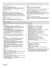 KitchenAid KMHS120EWH Quick Reference Sheet