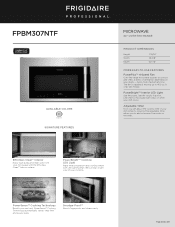 Frigidaire FPBM307NTF Product Specifications Sheet