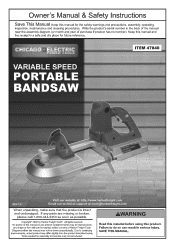 Harbor Freight Tools 47840 User Manual