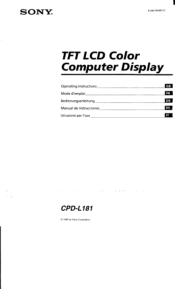 Sony CPD-L181 Operating Instructions  (primary manual)