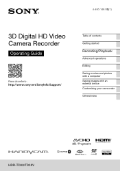 Sony HDR-TD30V Operating Guide