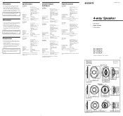 Sony XS-V1642A Operating Instructions