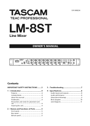 TASCAM LM-8ST Owners Manual