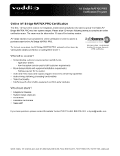 Vaddio AV Bridge MATRIX PRO Course Details