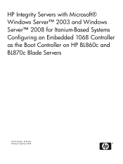 HP BL860c Configuring the Embedded 1068 Boot Controller (Windows Server 2008)