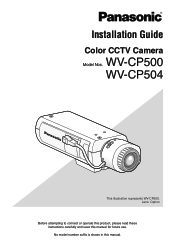 Panasonic WV-CP500 Installation Guide