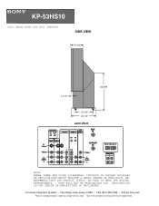 Sony KP-53HS10 Dimensions Diagram (Side & Jack Panel)