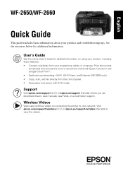 Epson WorkForce WF-2650 Quick Guide and Warranty