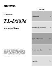 Onkyo TX-DS898 Owner Manual