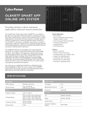 CyberPower OL8KRTF Datasheet