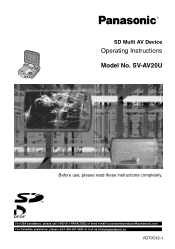 Panasonic SV-AV20 SVAV20U User Guide