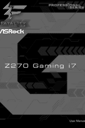 ASRock Fatal1ty Z270 Professional Gaming i7 User Manual