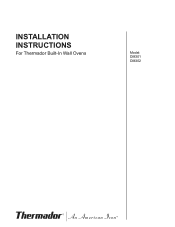 Thermador DM302ES Installation Instructions