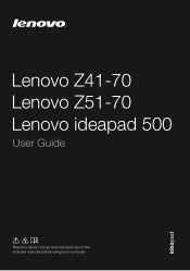 Lenovo 500-15ACZ Laptop (English) User Guide - Lenovo Z41-70, Z51-70