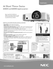 NEC NP-M300XS M Short Throw Series Specification Brochure