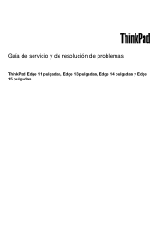 Lenovo ThinkPad Edge E10 (Spanish) Service and Troubleshooting Guide