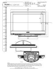 Sony KDL-32BX320 Dimensions Diagram